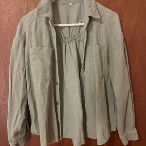 Women's Green Button Down Shirt
